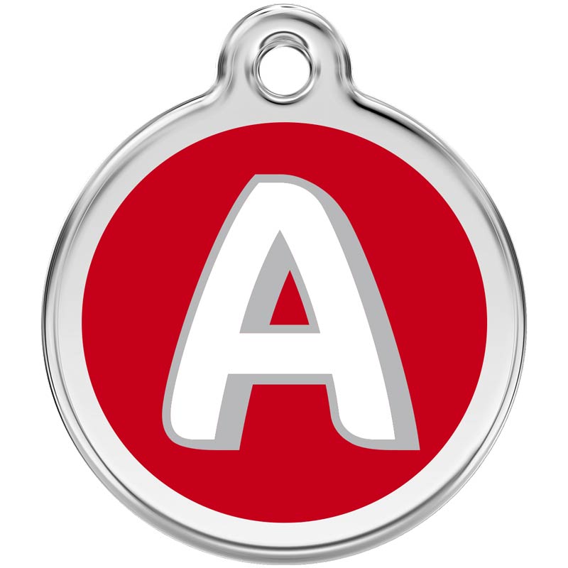 Dog ID Tags Alphabet Red