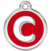 Dog ID Tags Alphabet Red