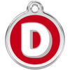 Dog ID Tags Alphabet Red