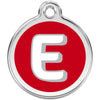 Dog ID Tags Alphabet Red