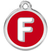 Dog ID Tags Alphabet Red