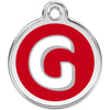 Dog ID Tags Alphabet Red