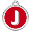 Dog ID Tags Alphabet Red