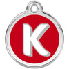 Dog ID Tags Alphabet Red