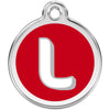 Dog ID Tags Alphabet Red