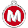 Dog ID Tags Alphabet Red