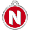Dog ID Tags Alphabet Red