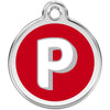 Dog ID Tags Alphabet Red