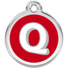 Dog ID Tags Alphabet Red