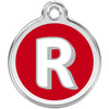 Dog ID Tags Alphabet Red