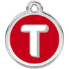 Dog ID Tags Alphabet Red