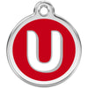 Dog ID Tags Alphabet Red