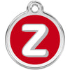Dog ID Tags Alphabet Red