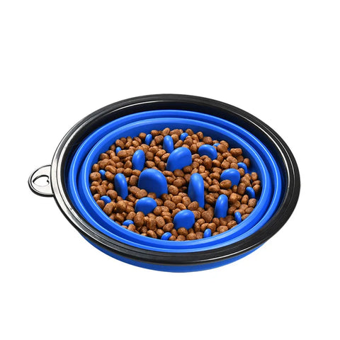 Collapsible Dog Water Bowl & Slow Feeder 2 in 1