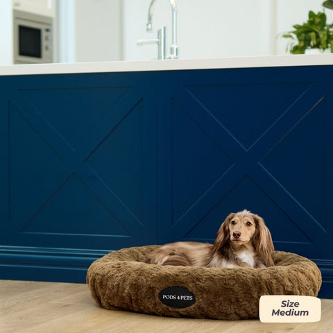 Faux Fur Machine Washable Dog Bed - Oak