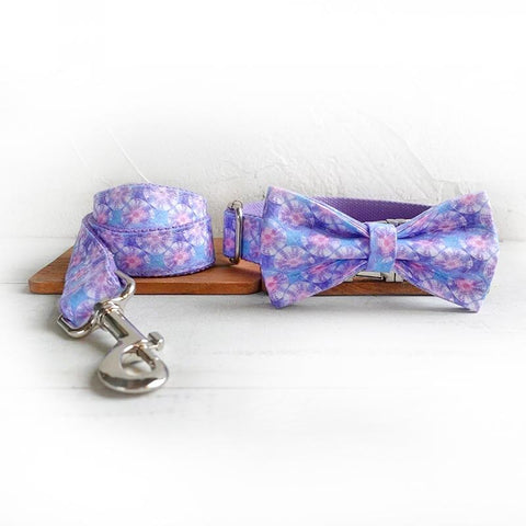 The Purple Jellyfish Personalised Dog Collar Set