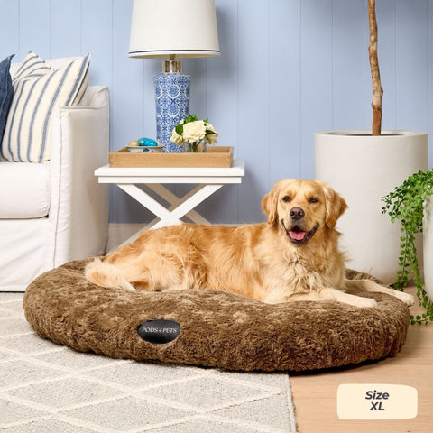 Faux Fur Machine Washable Dog Bed - Oak