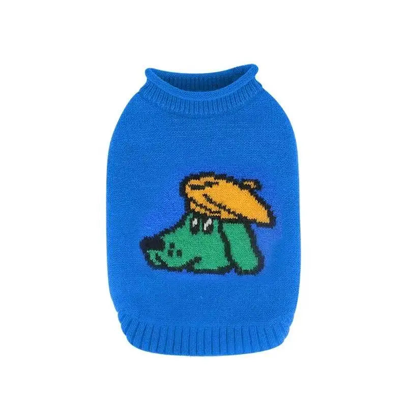Cartoon Hand-Knitted Sweater for Dachshunds & Small Dogs