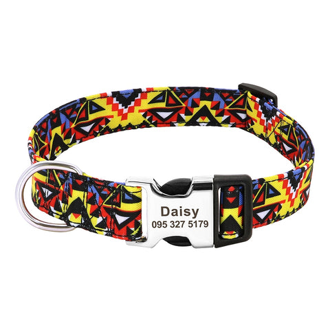 Lynx Personalised Dog Collar Laser Engraved Yellow Dog Nation