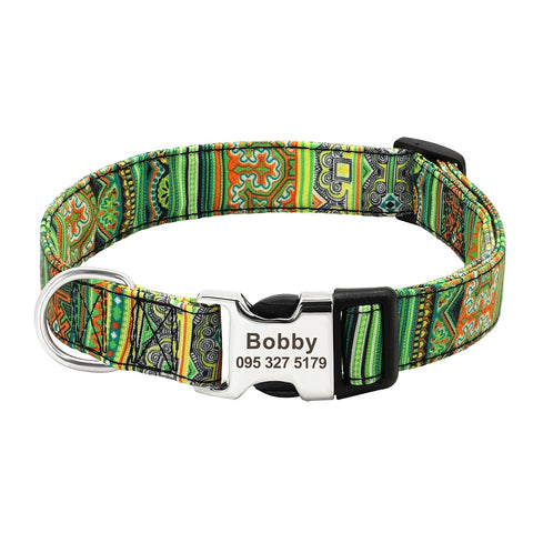 Lynx Personalised Dog Collar Laser Engraved Green Dog Nation
