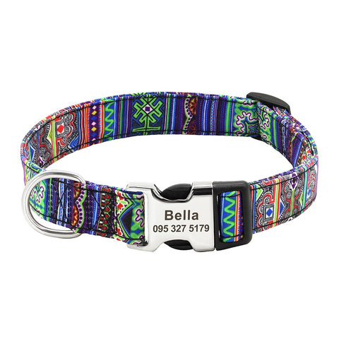 Lynx Personalised Dog Collar Laser Engraved Blue Dog Nation