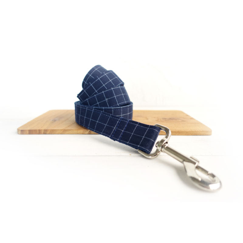 The Deep Blue Plaid Dog Leash