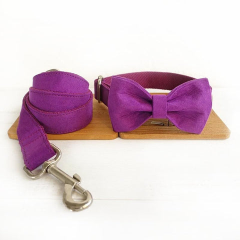 The Candy Purple Personalised Dog Collar Set