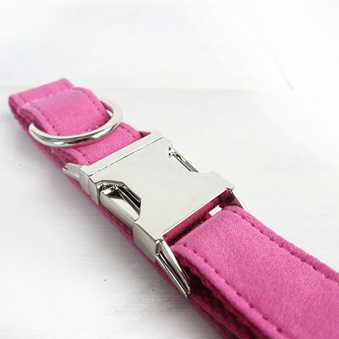 The Pink Personalised Dog Collar Set Laser Engraved