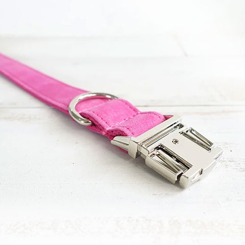 The Pink Personalised Dog Collar Set Laser Engraved