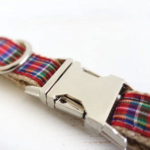 The Scottish Plaid Personalised Dog Collar Set
