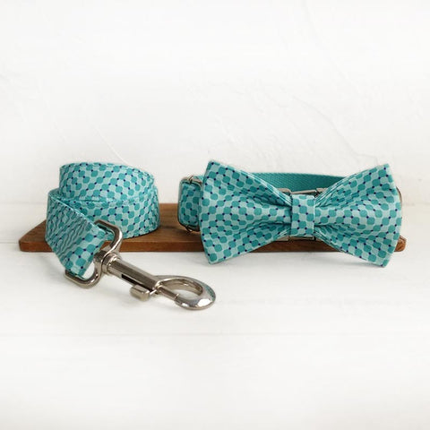The Water Ripple Personalised Dog Collar Set