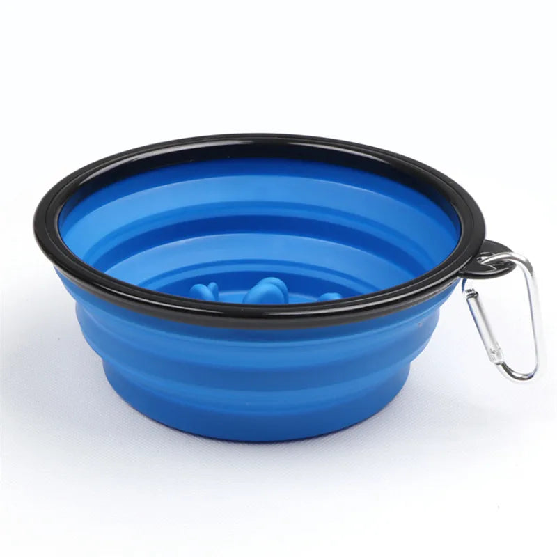 Collapsible Dog Water Bowl & Slow Feeder 2 in 1