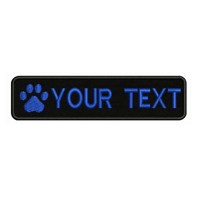 Custom Paw Dog Name Patches Embroidered Velcro Back