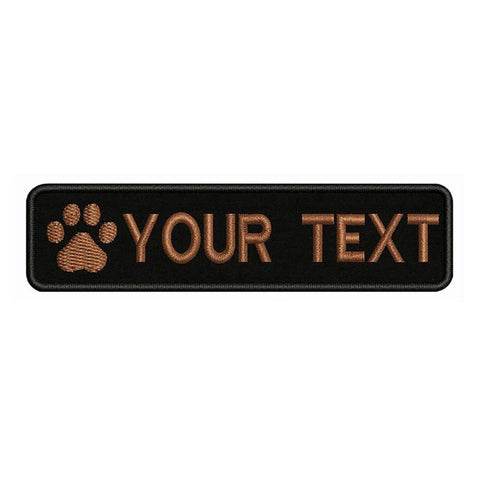 Custom Paw Dog Name Patches Embroidered Velcro Back