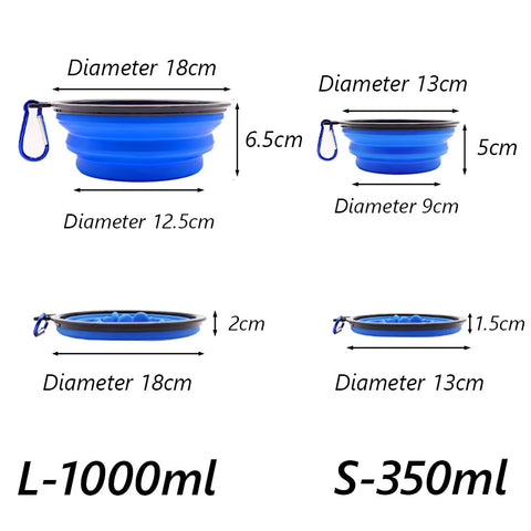 Collapsible Dog Water Bowl & Slow Feeder 2 in 1