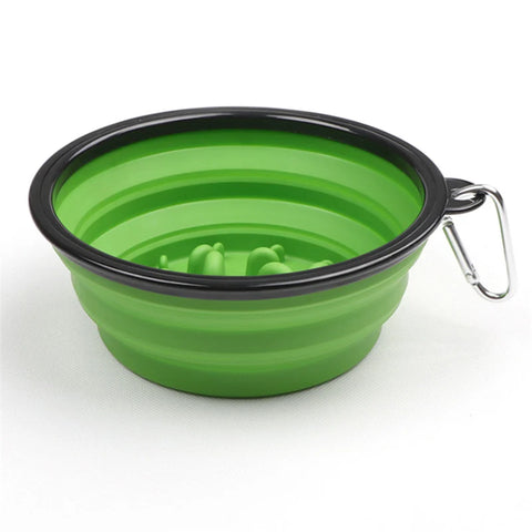 Collapsible Dog Water Bowl & Slow Feeder 2 in 1