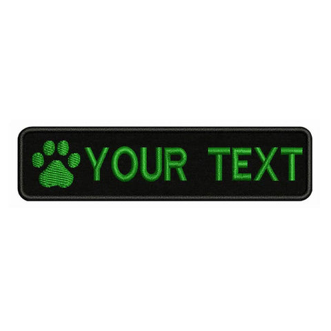Custom Paw Dog Name Patches Embroidered Velcro Back