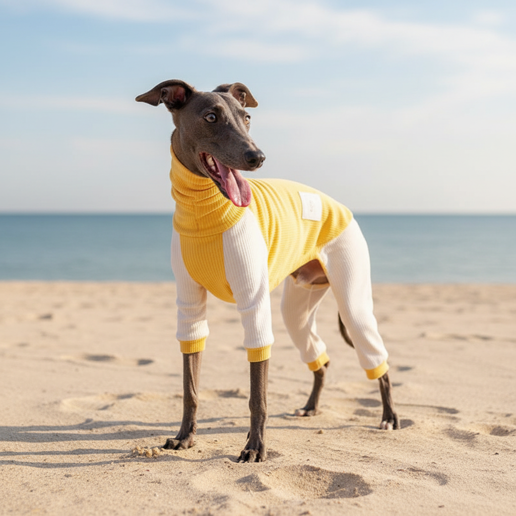 Ribbed Turtleneck Onesie for Greyhounds & Whippets - Lifestyle 3