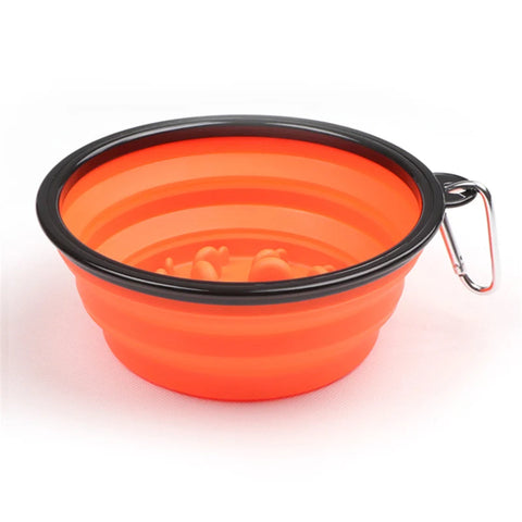 Collapsible Dog Water Bowl & Slow Feeder 2 in 1