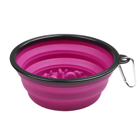 Collapsible Dog Water Bowl & Slow Feeder 2 in 1