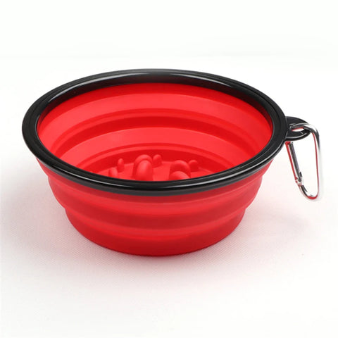 Collapsible Dog Water Bowl & Slow Feeder 2 in 1