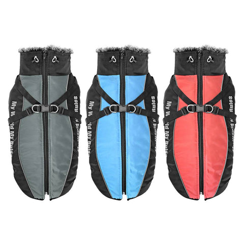 Warm Winter Dog Jacket Long Fleece Neck Dog Nation