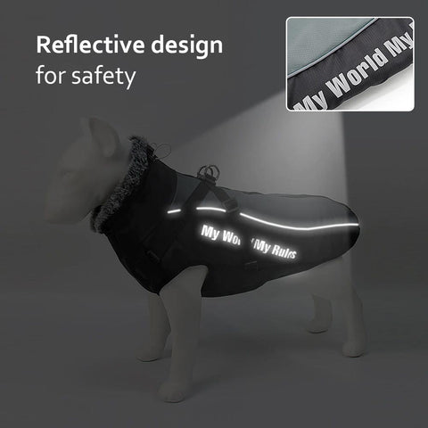 Warm Winter Dog Jacket Long Fleece Neck Dog Nation