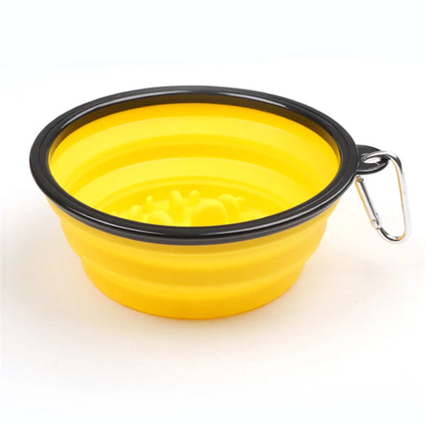Collapsible Dog Water Bowl & Slow Feeder 2 in 1