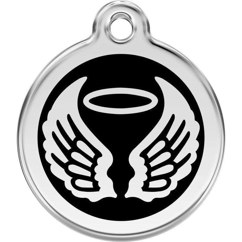 Dog ID Tags Angel Wings Black Dog Nation