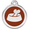 Dog ID Tags Bone in Bowl Brown Dog Nation