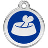 Dog ID Tags Bone in Bowl Dark Blue Dog Nation