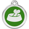 Dog ID Tags Bone in Bowl Green Dog Nation