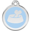 Dog ID Tags Bone in Bowl Light Blue Dog Nation