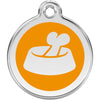 Dog ID Tags Bone in Bowl Orange Dog Nation